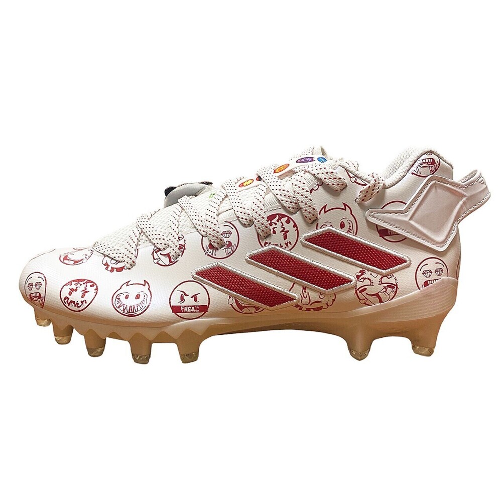 Men's Size 12 Adidas Freak 22 Big Mood Emoji Football Cleats GZ6901 Red White